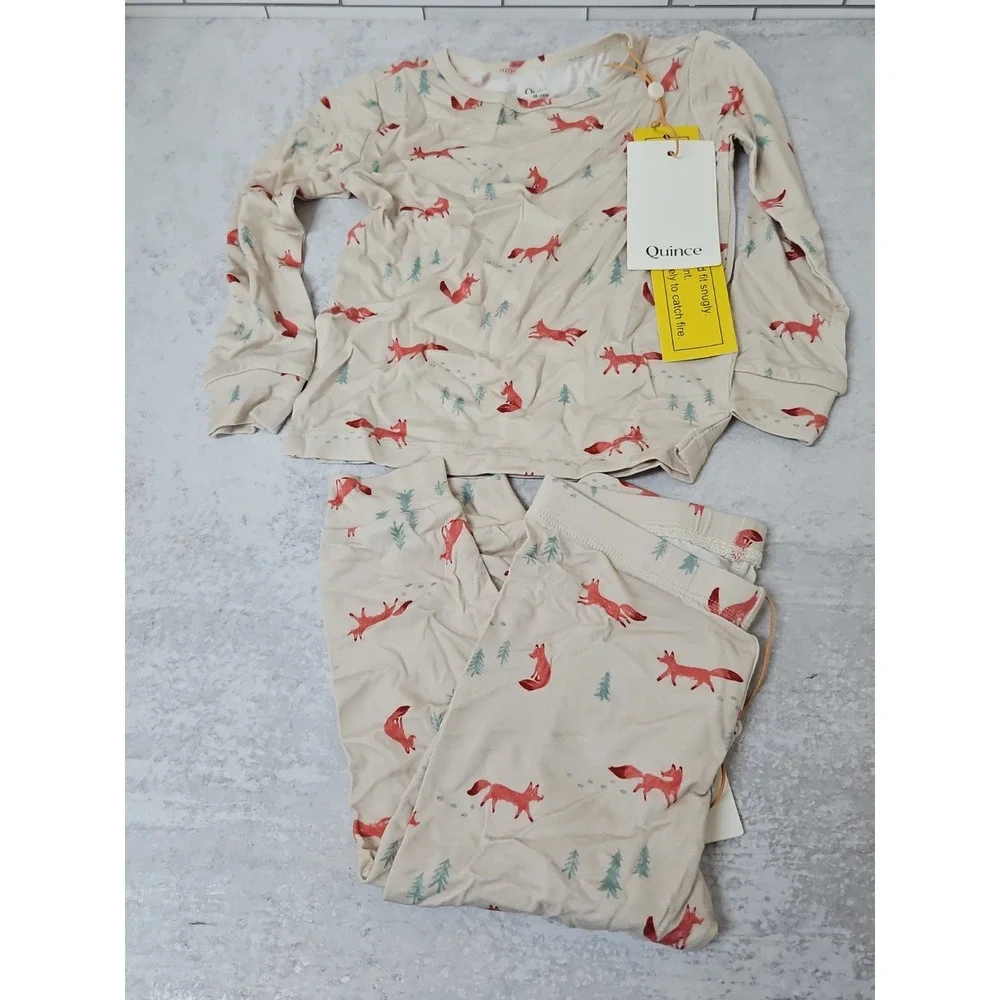 NWT Quince Pajama Set Toddler Pajamas Sz 18 -24  Months Unisex